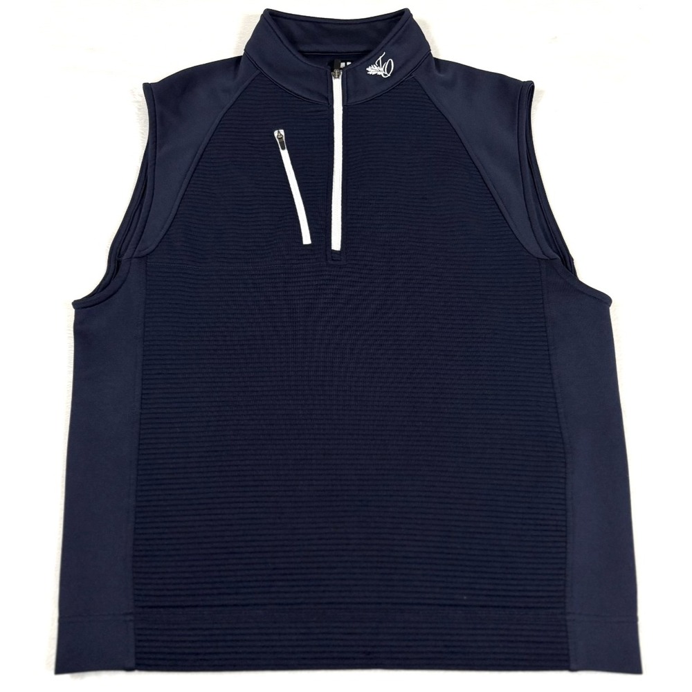 FootJoy Golf Vest Men's Medium Navy 1/4 Zip Pullover Performance Lightweight